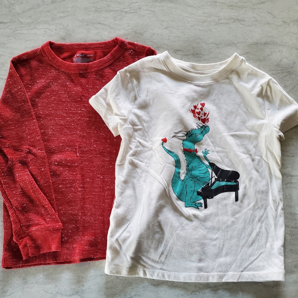 2 Cat & Jack Boys Shirts Size XS TShirt & Longsleeve Thermal
